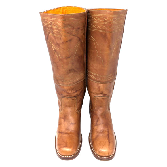 Frye Vintage Campus Horse Stitch Boots Brown Size 9.5 - Picture 2 of 8